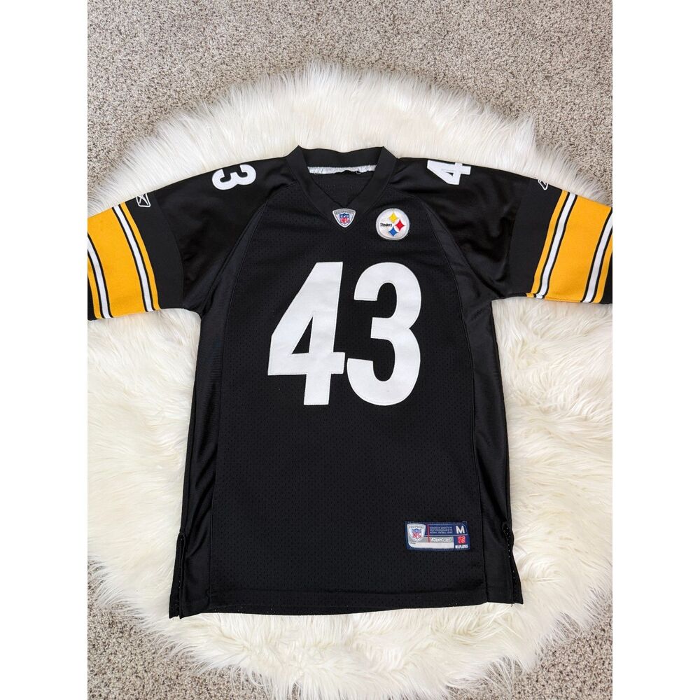 Kids Vintage Reebok Troy Polamalu Steelers Stitched NFL Jersey Youth Medium